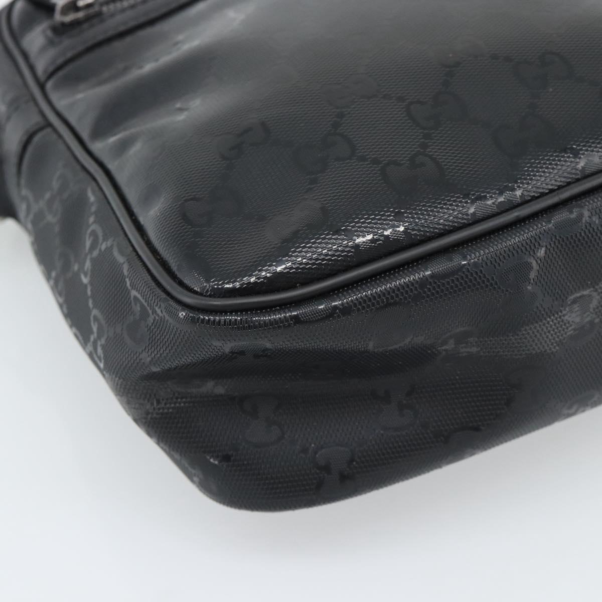 GUCCI GG Implementation Shoulder Bag PVC Black Silver 233268 Auth ep15366A