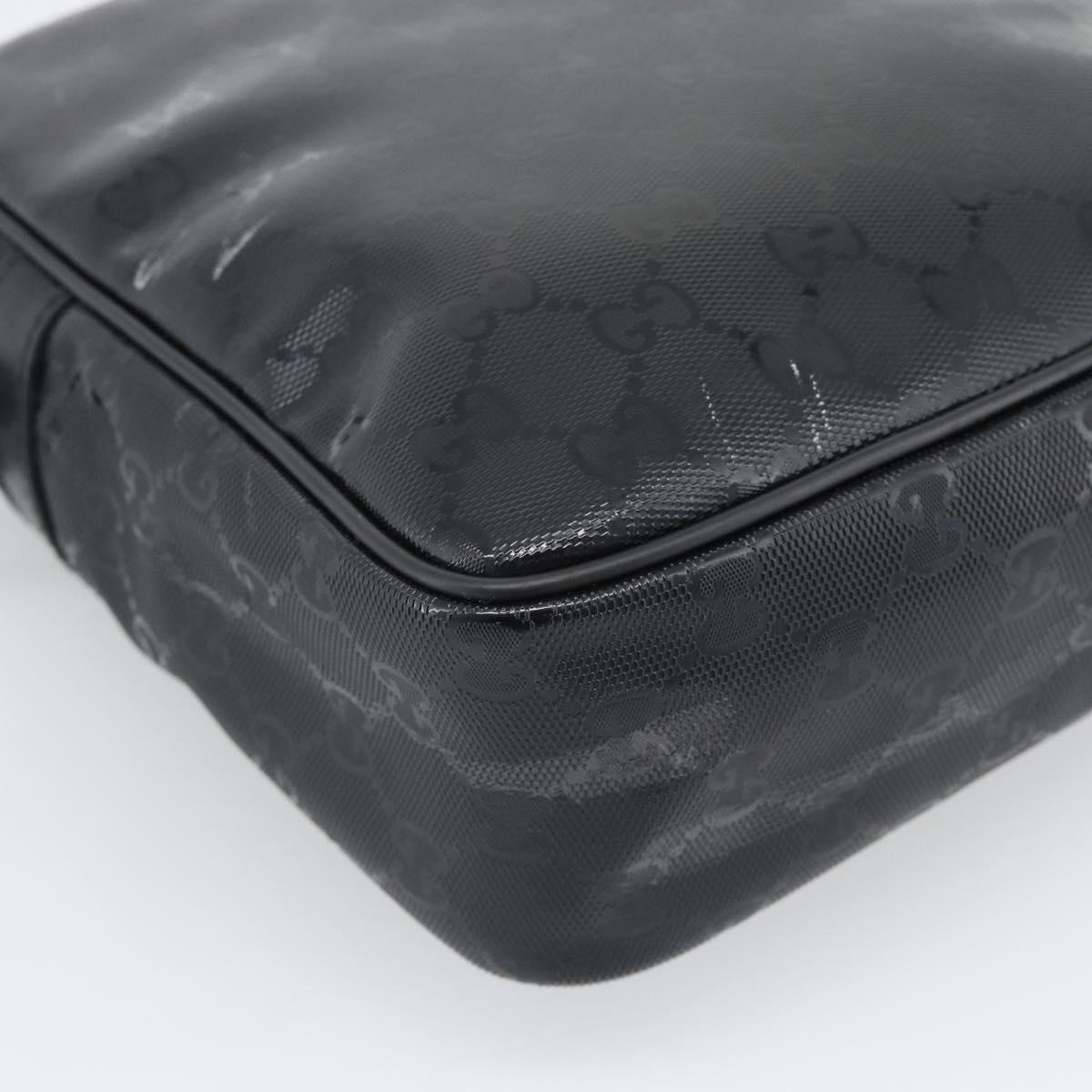 GUCCI GG Implementation Shoulder Bag PVC Black Silver 233268 Auth ep15366A