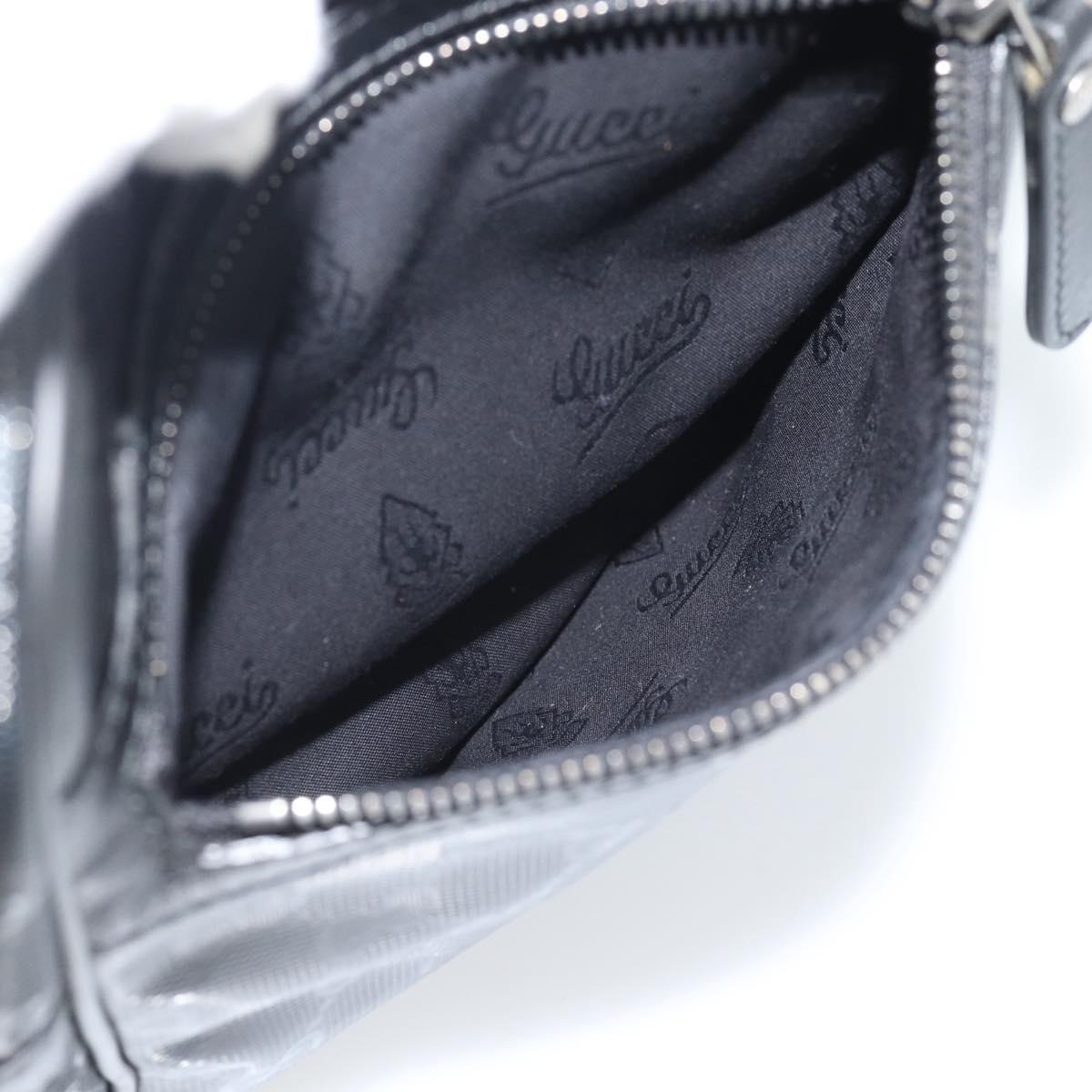 GUCCI GG Implementation Shoulder Bag PVC Black Silver 233268 Auth ep15366A