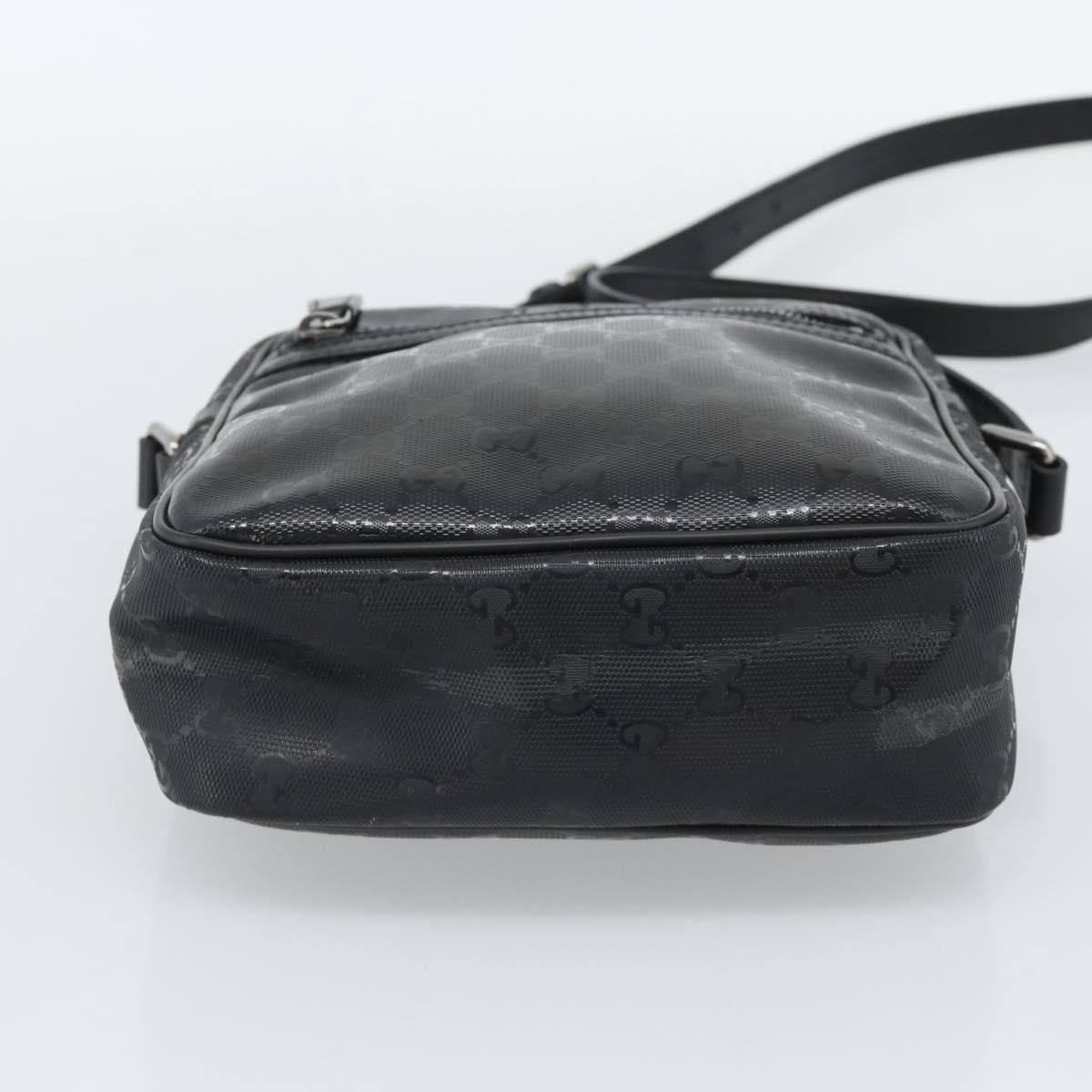 GUCCI GG Implementation Shoulder Bag PVC Black Silver 233268 Auth ep15366A