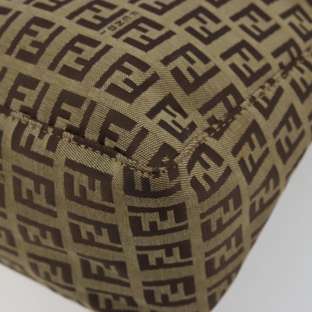 FENDI Zucchino Canvas Hand Bag Beige Auth ep15371