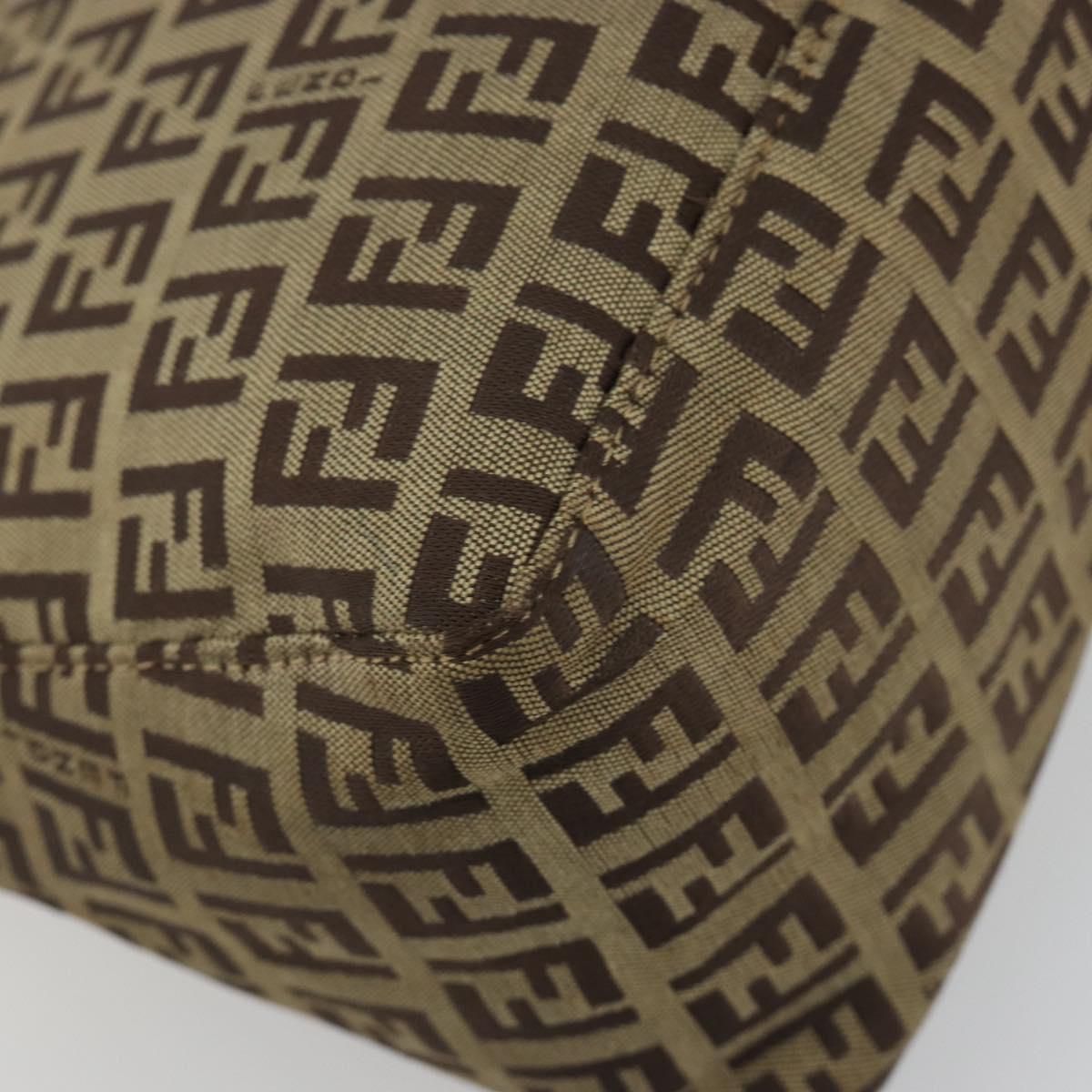 FENDI Zucchino Canvas Hand Bag Beige Auth ep15371