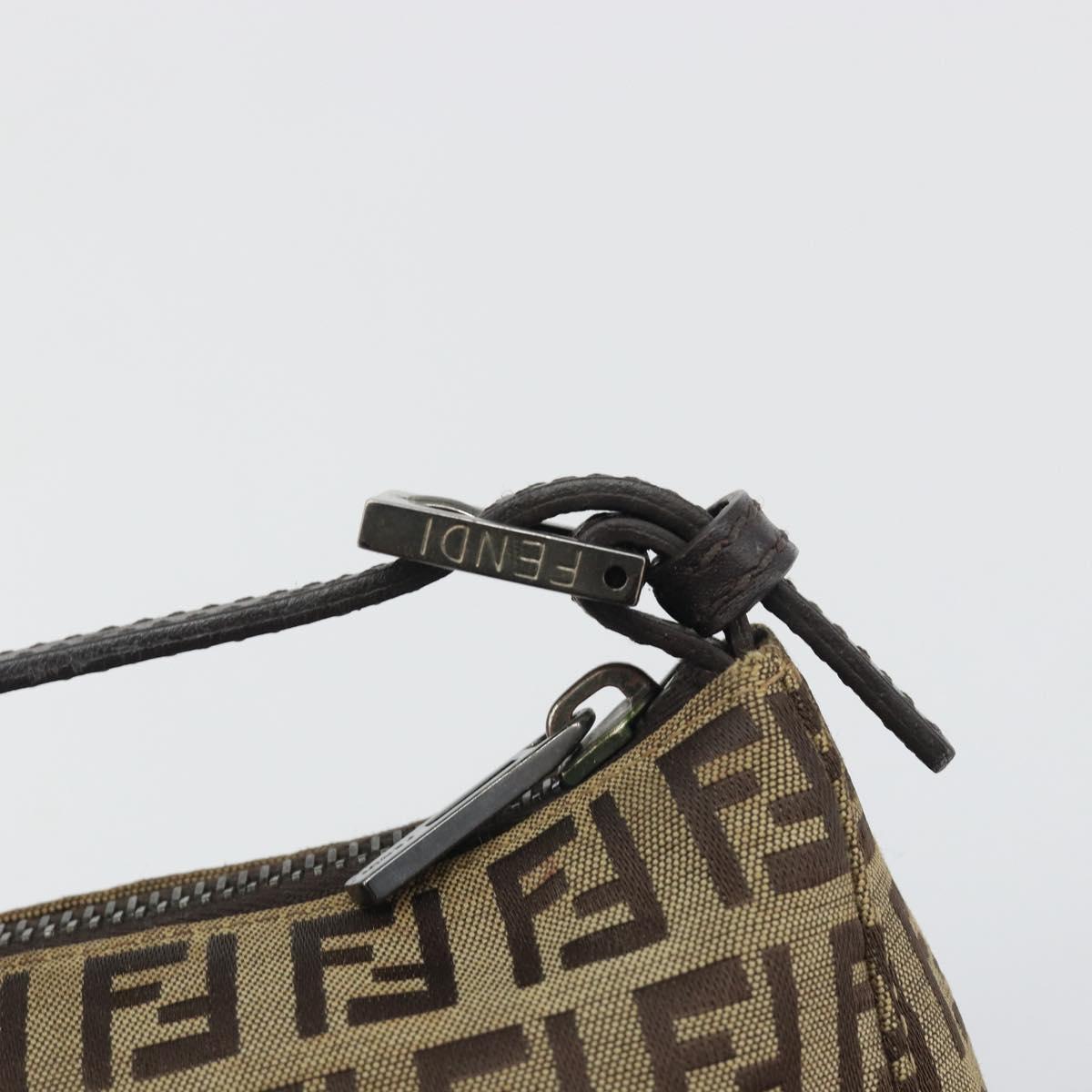 FENDI Zucchino Canvas Hand Bag Beige Auth ep15371