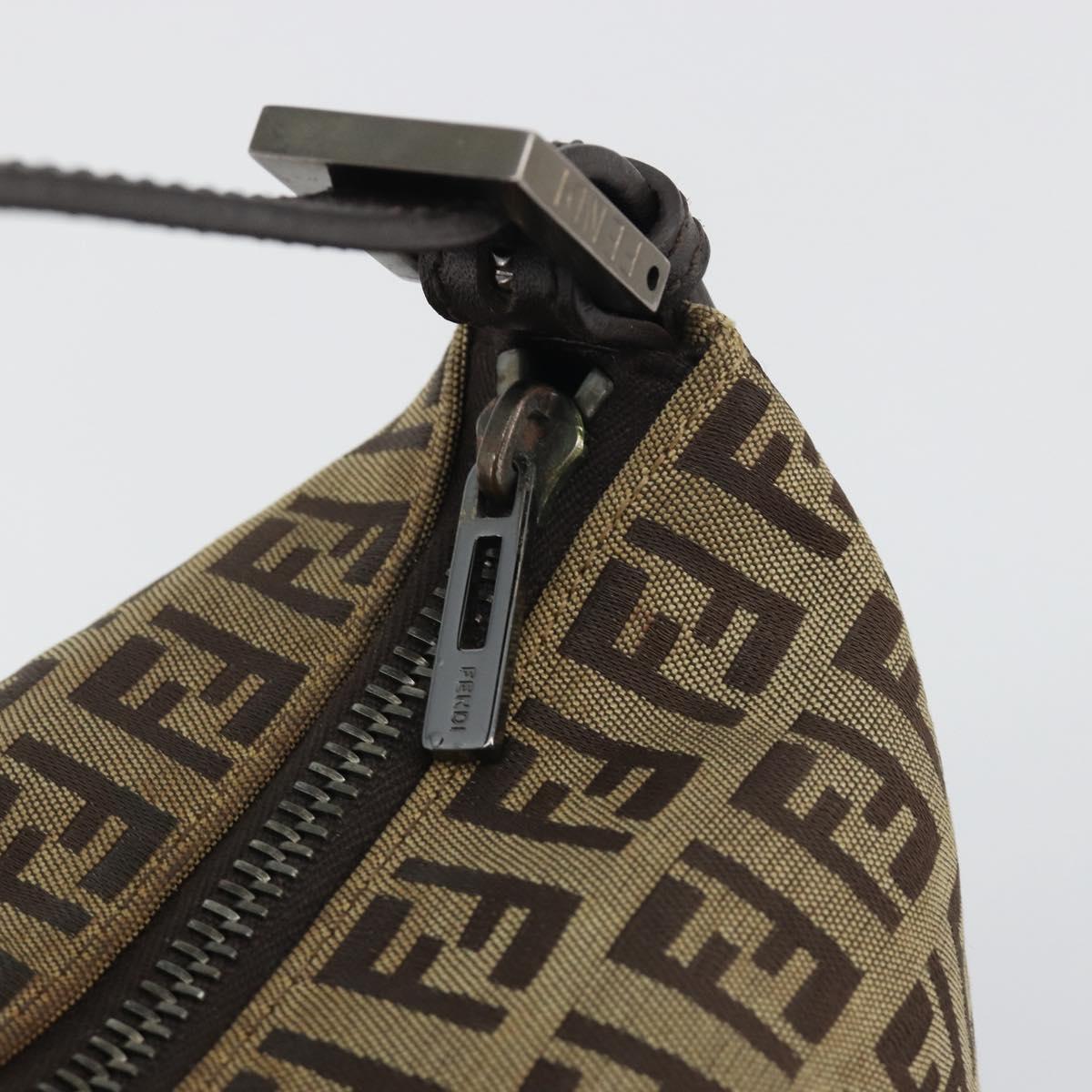 FENDI Zucchino Canvas Hand Bag Beige Auth ep15371