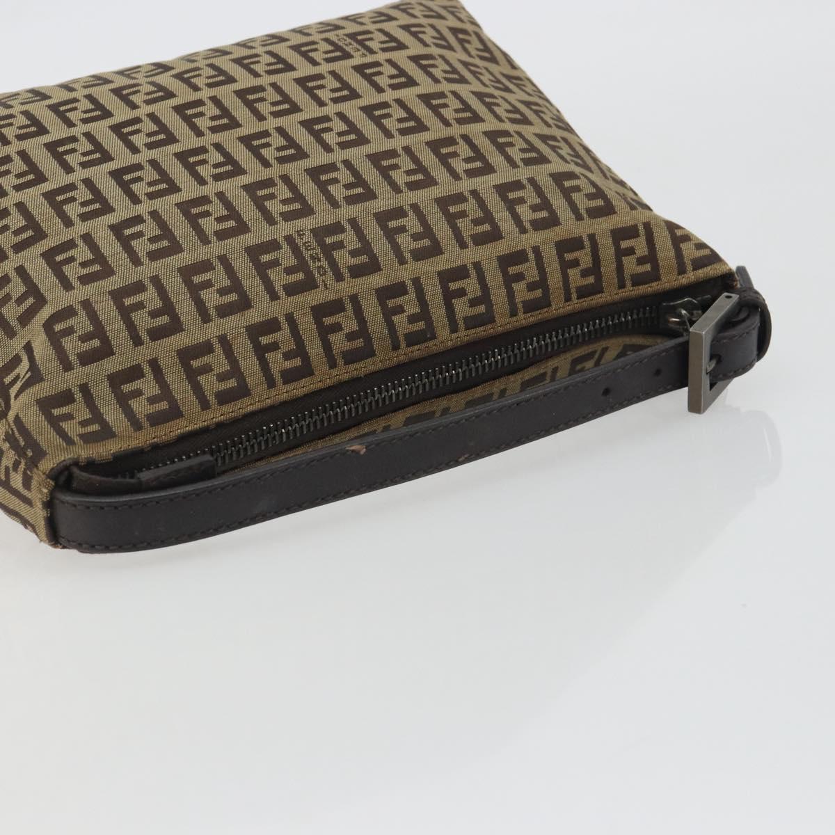 FENDI Zucchino Canvas Hand Bag Beige Auth ep15371