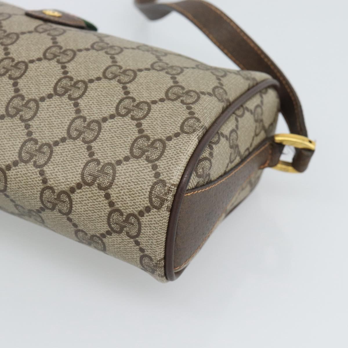 GUCCI GG Supreme Shoulder Bag PVC Leather Beige Gold Tone 89 02 018 Auth ep15372