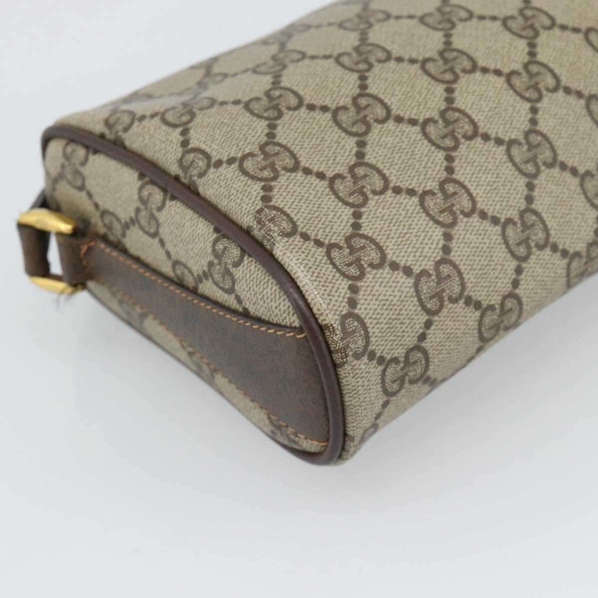 GUCCI GG Supreme Shoulder Bag PVC Leather Beige Gold Tone 89 02 018 Auth ep15372