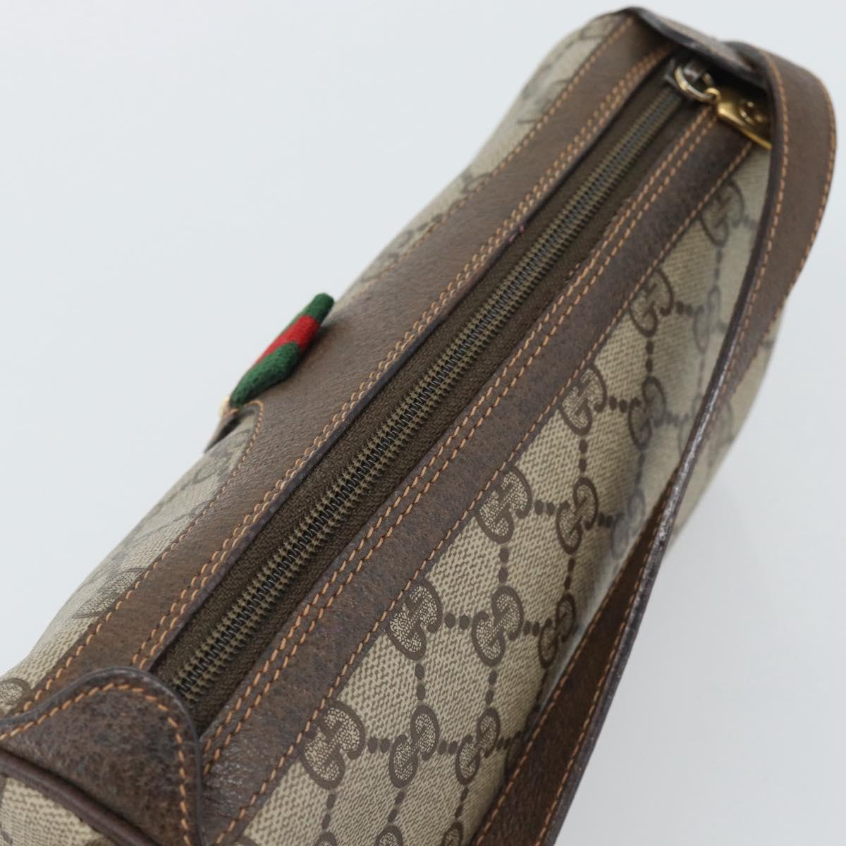 GUCCI GG Supreme Shoulder Bag PVC Leather Beige Gold Tone 89 02 018 Auth ep15372