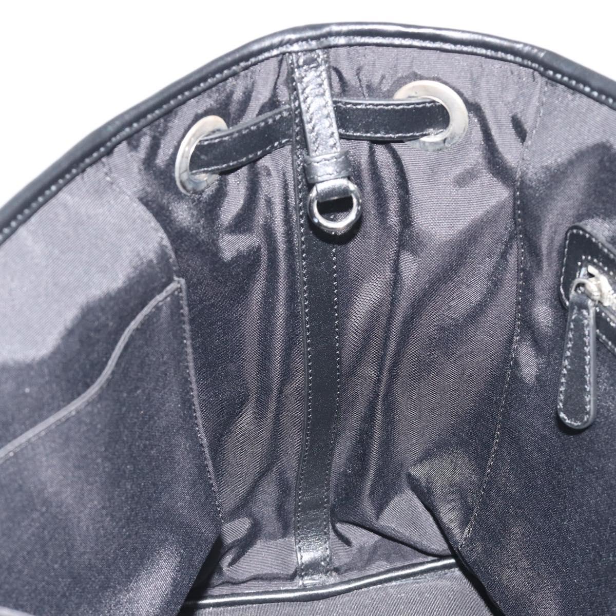 Christian Dior Canage Hand Bag Canvas Black Silver Auth ep15375
