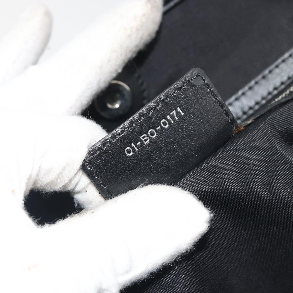 Christian Dior Canage Hand Bag Canvas Black Silver Auth ep15375