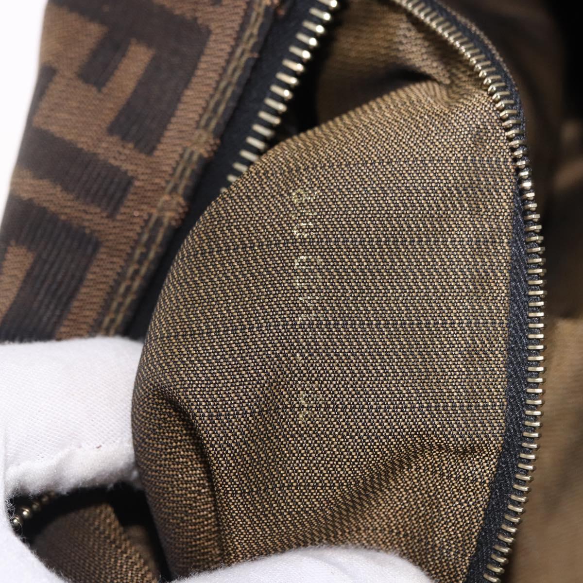 FENDI Zucca Canvas Hand Bag Brown Gold Tone Auth ep15381