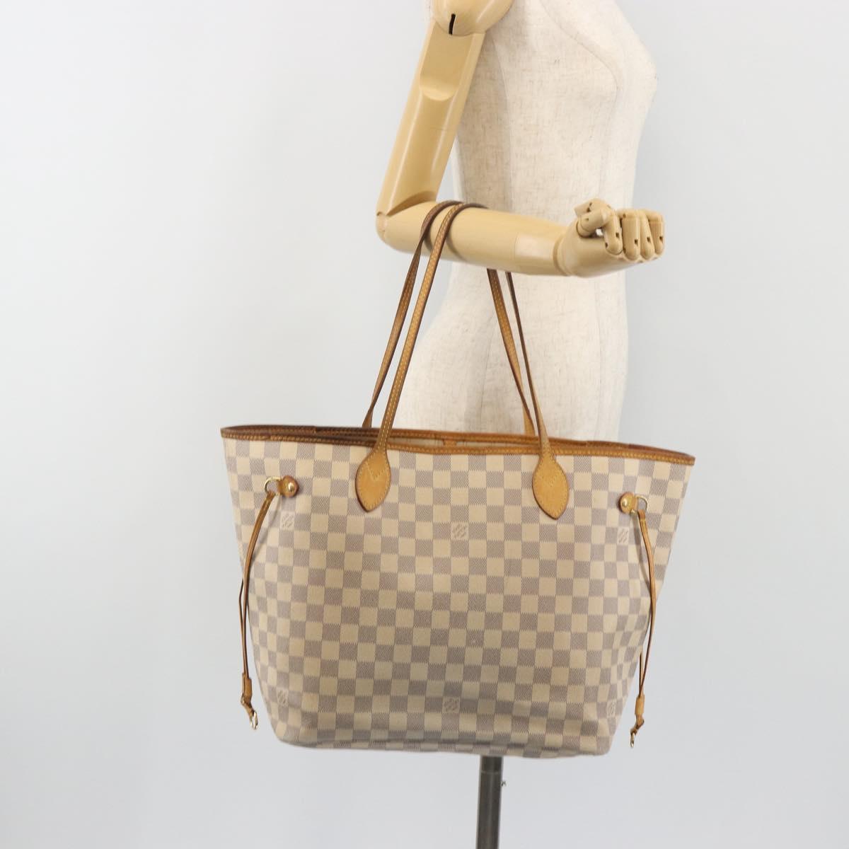 LOUIS VUITTON Damier Azur Neverfull MM Tote Bag N41605 LV Auth ep15383