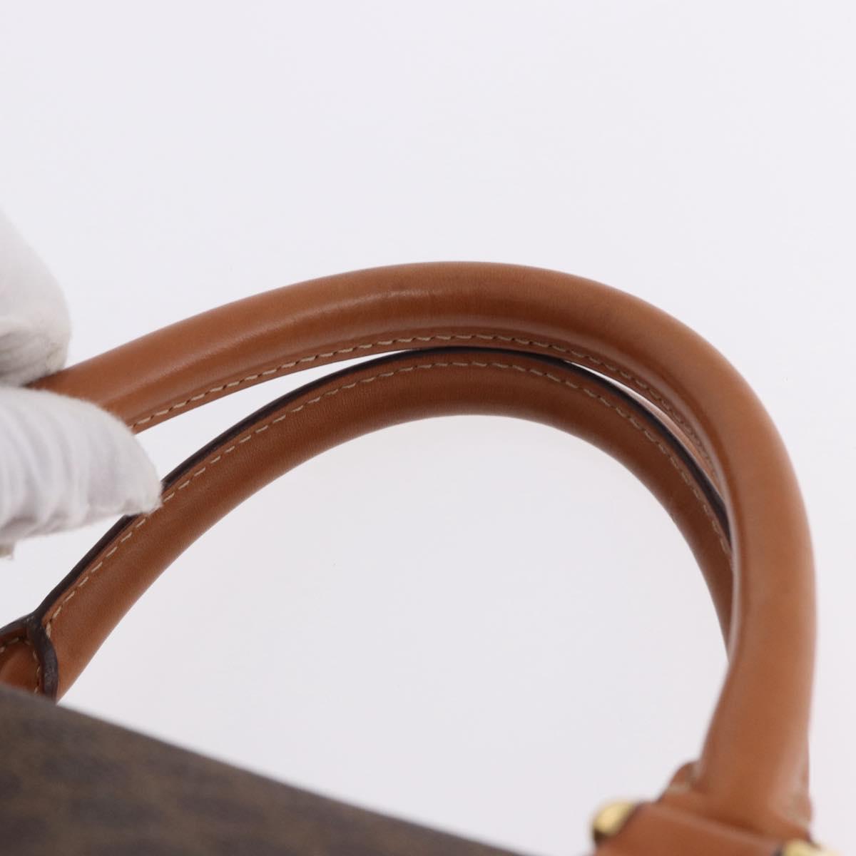 CELINE Macadam Boston Bag PVC Leather Brown Gold Tone Auth ep15384A