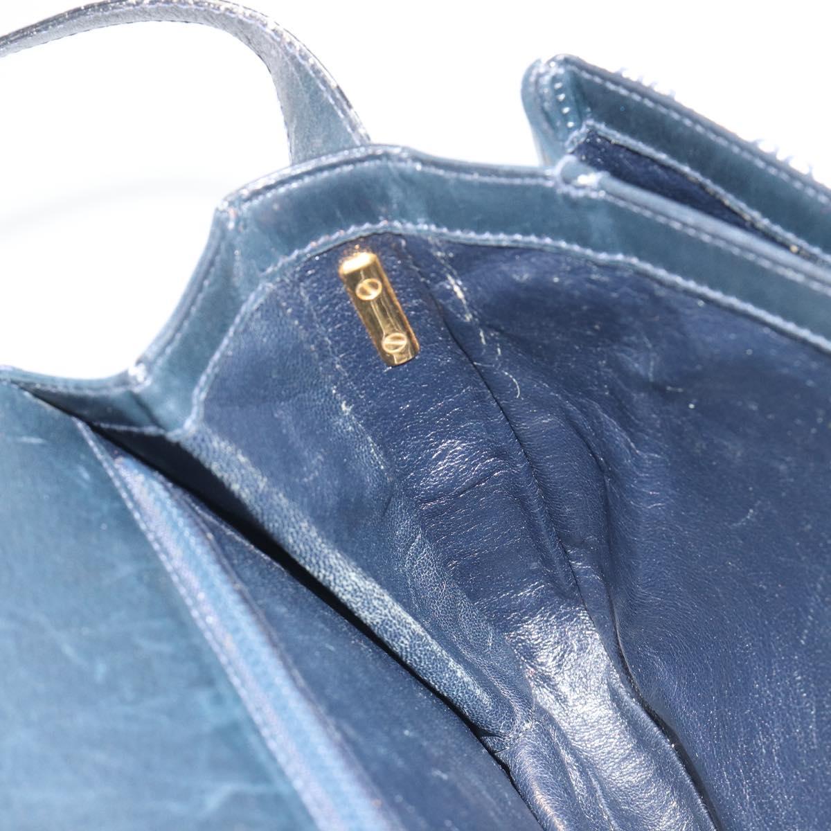 GUCCI GG Supreme Shoulder Bag PVC Leather Navy Gold Tone Auth ep15387