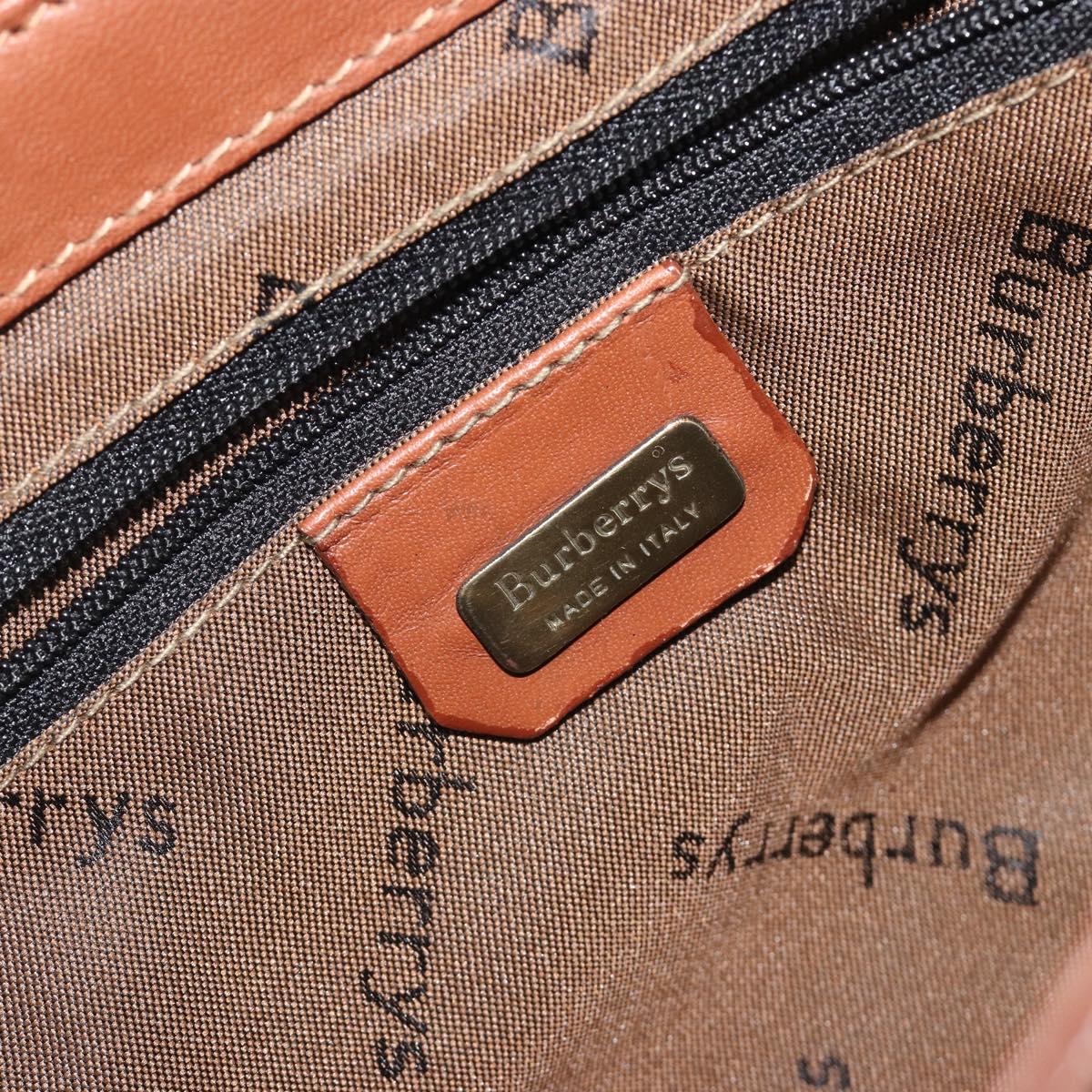 Burberrys Nova Check Shoulder Bag PVC Leather Beige Gold Tone Auth ep15388