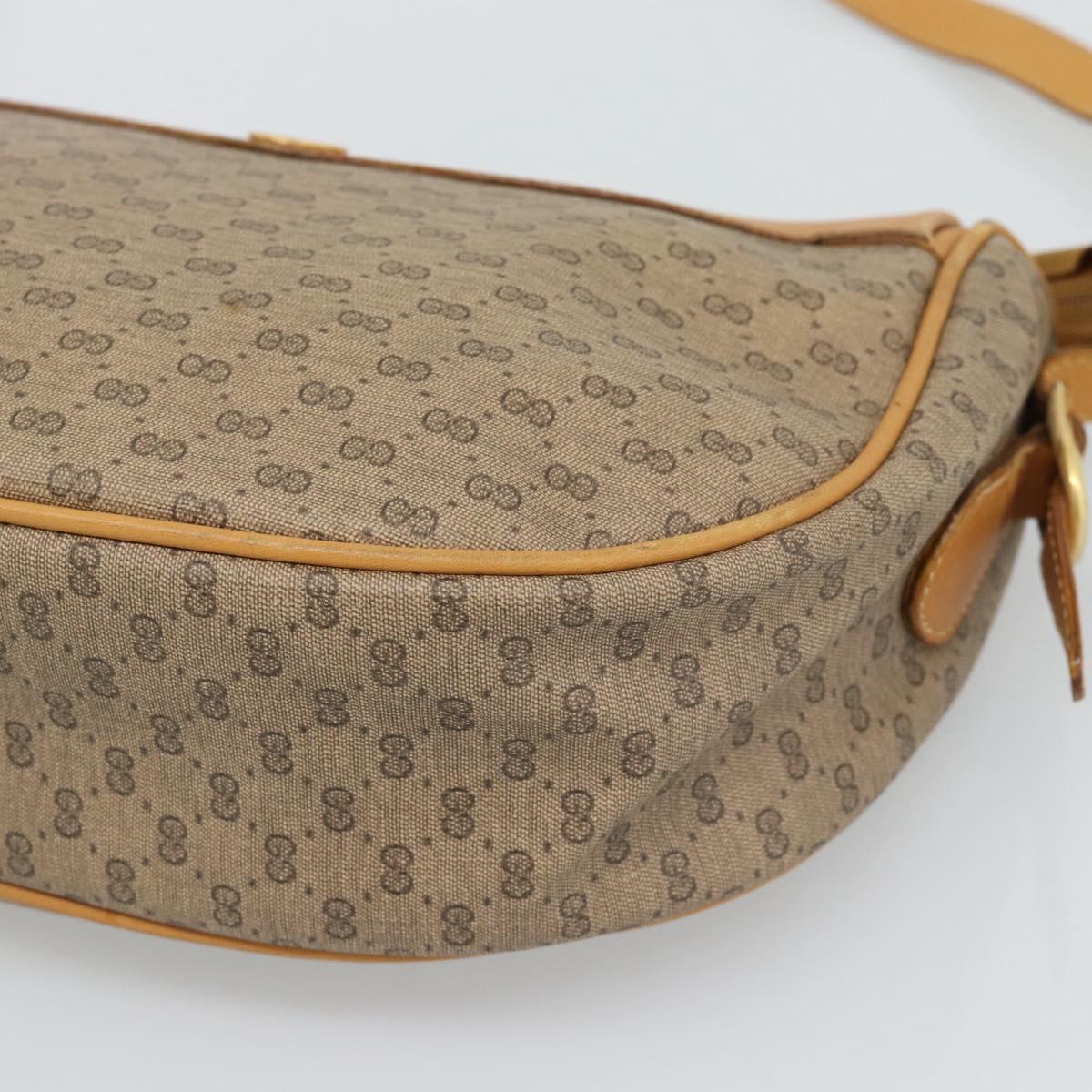 GUCCI Micro GG Shoulder Bag PVC Leather Beige Gold Tone 01 37 4001 Auth ep15391