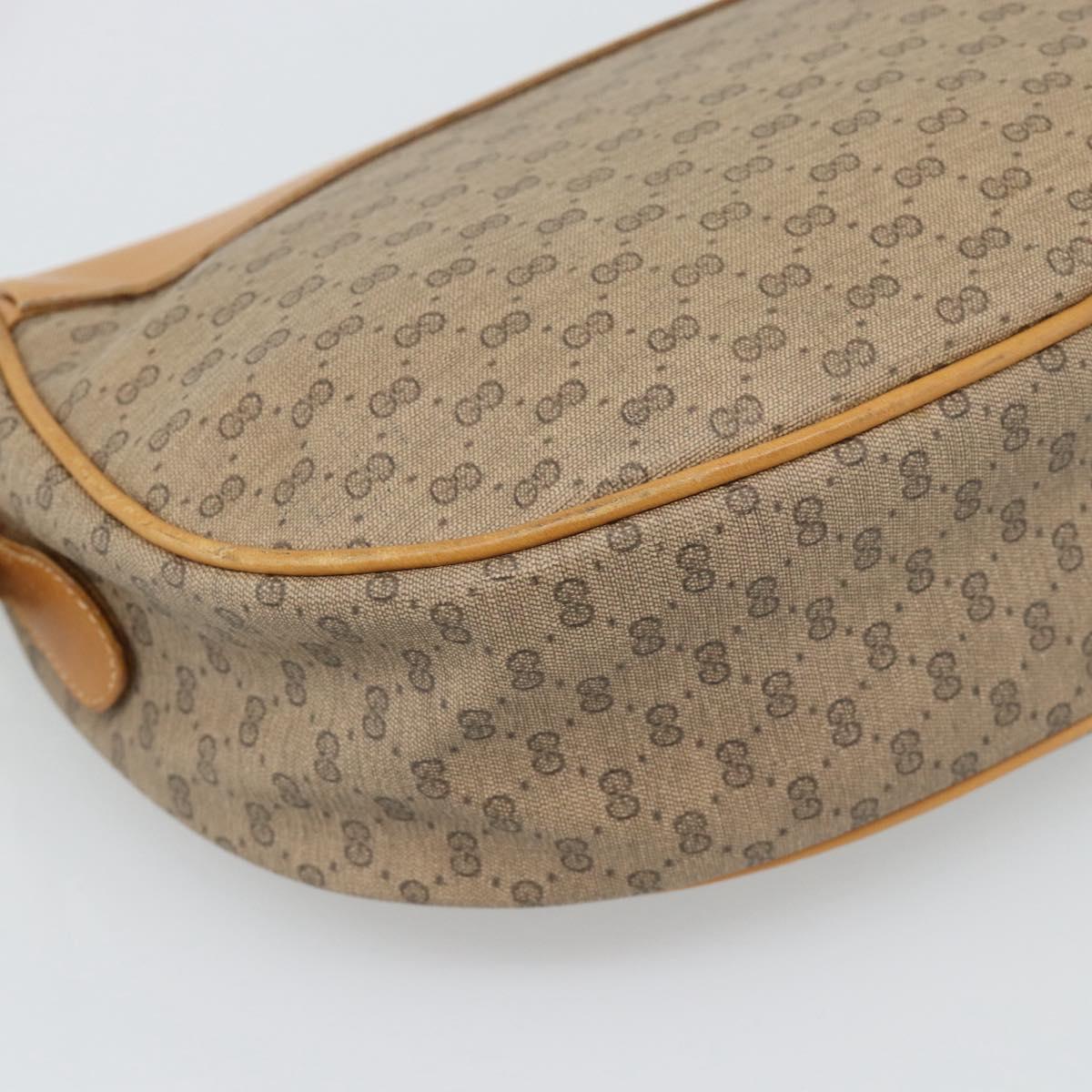 GUCCI Micro GG Shoulder Bag PVC Leather Beige Gold Tone 01 37 4001 Auth ep15391