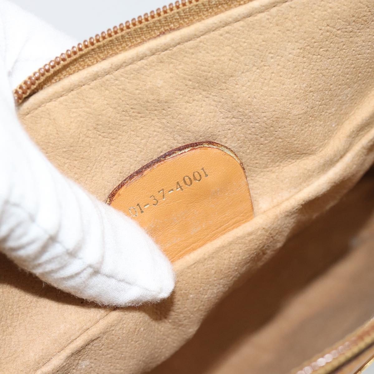 GUCCI Micro GG Shoulder Bag PVC Leather Beige Gold Tone 01 37 4001 Auth ep15391