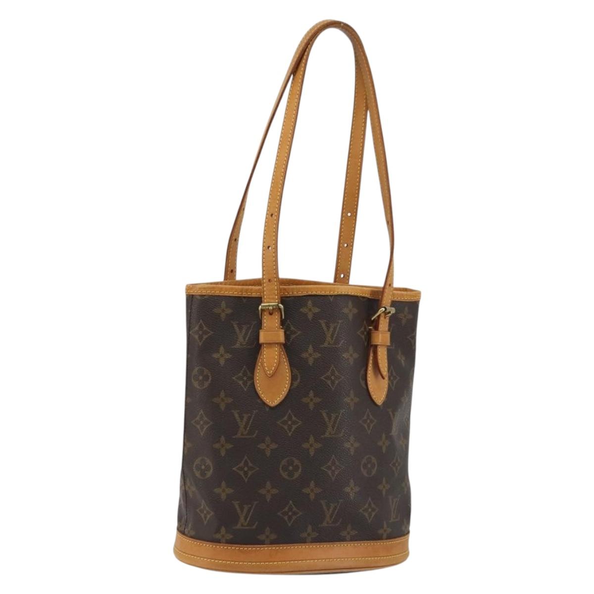 LOUIS VUITTON Monogram Bucket PM Shoulder Bag M42238 LV Auth ep15392
