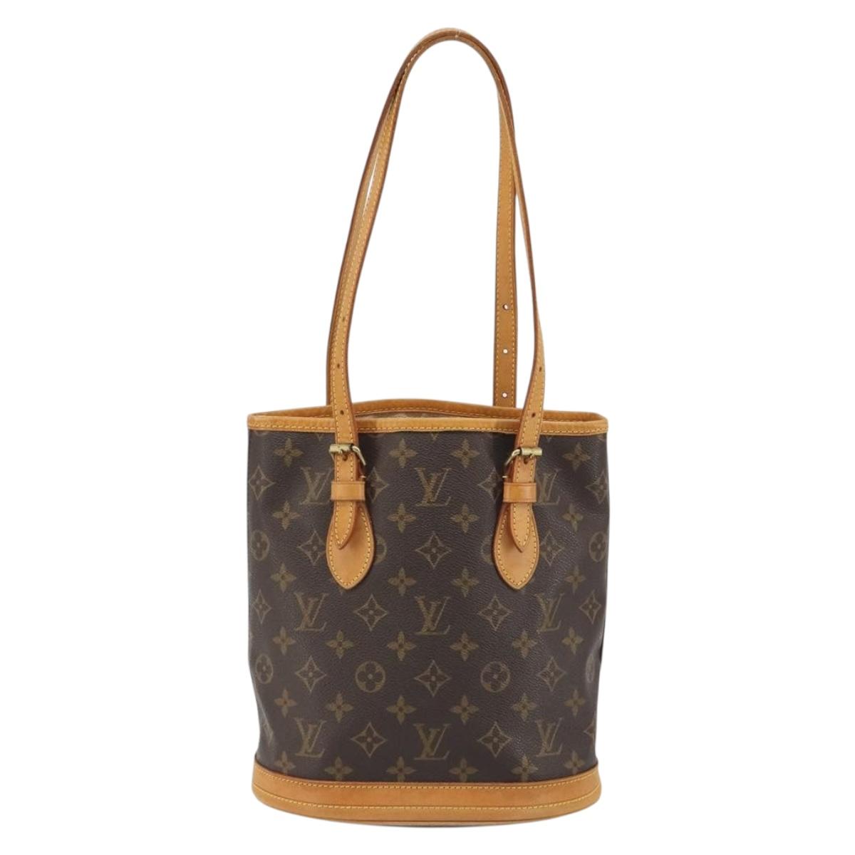 LOUIS VUITTON Monogram Bucket PM Shoulder Bag M42238 LV Auth ep15392