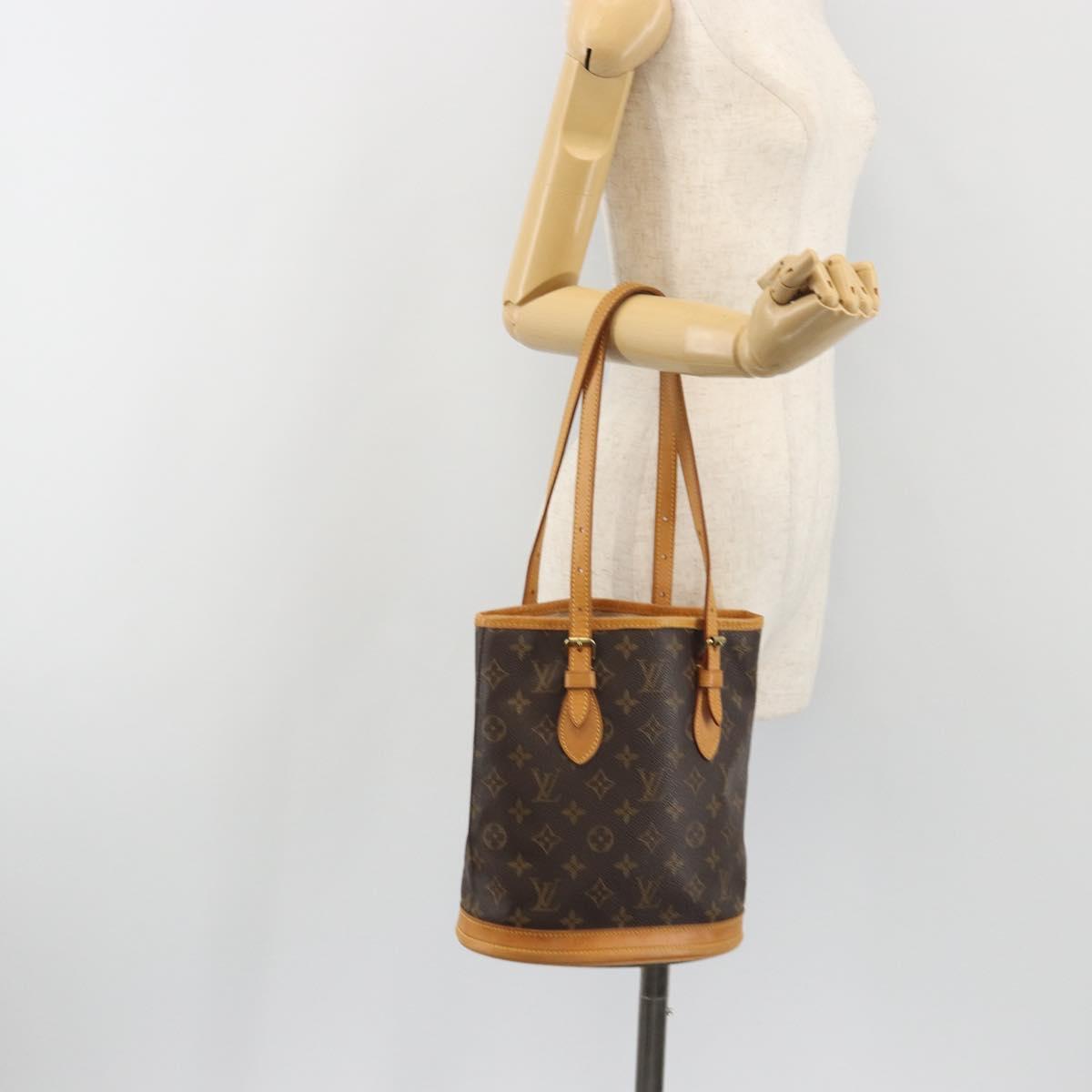 LOUIS VUITTON Monogram Bucket PM Shoulder Bag M42238 LV Auth ep15392