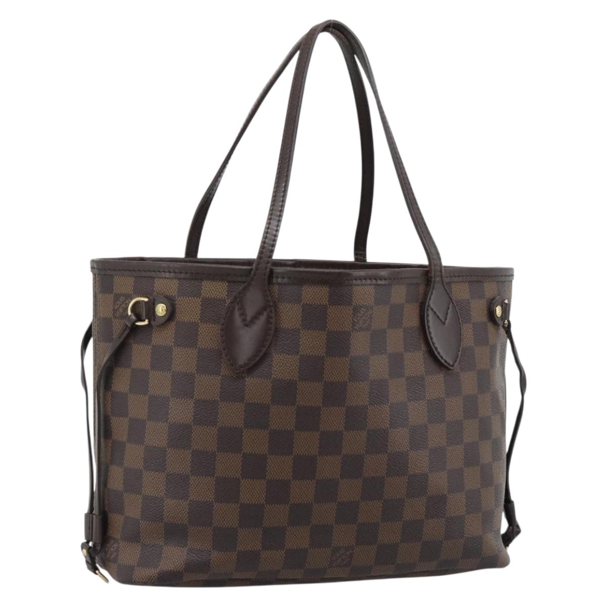LOUIS VUITTON Damier Ebene Neverfull PM Tote Bag N51109 LV Auth ep15394