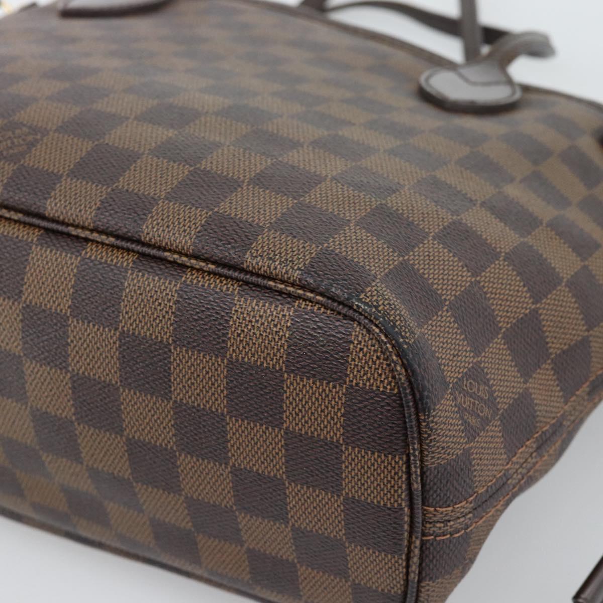 LOUIS VUITTON Damier Ebene Neverfull PM Tote Bag N51109 LV Auth ep15394