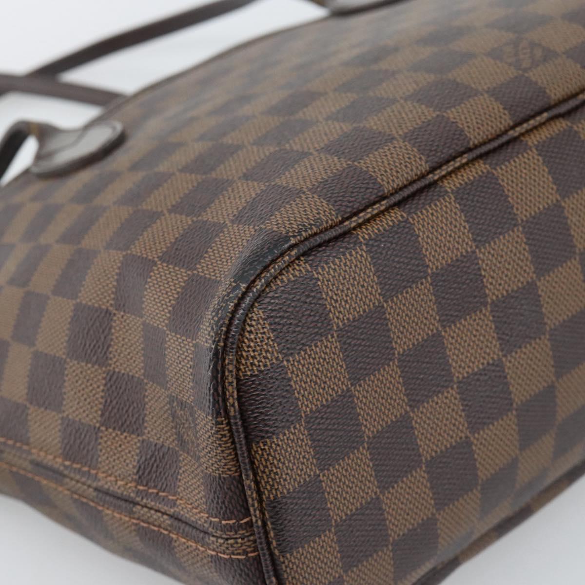 LOUIS VUITTON Damier Ebene Neverfull PM Tote Bag N51109 LV Auth ep15394