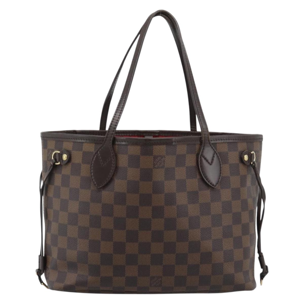 LOUIS VUITTON Damier Ebene Neverfull PM Tote Bag N51109 LV Auth ep15394