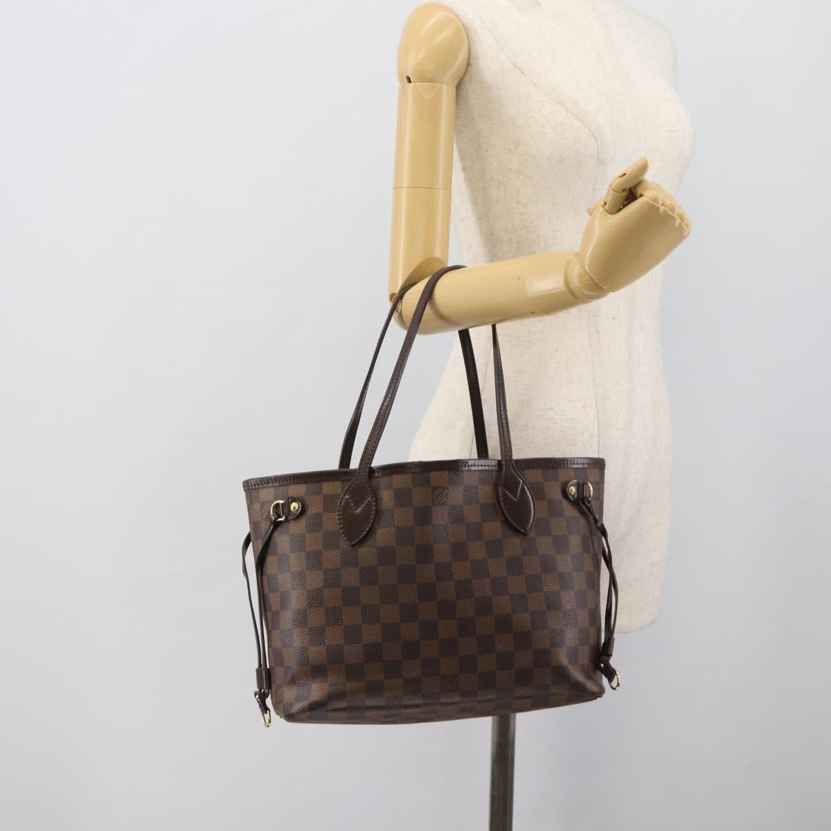 LOUIS VUITTON Damier Ebene Neverfull PM Tote Bag N51109 LV Auth ep15394