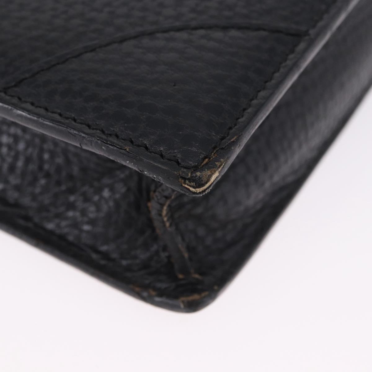 LOEWE Business Bag Leather Black Gold Tone Auth ep15399