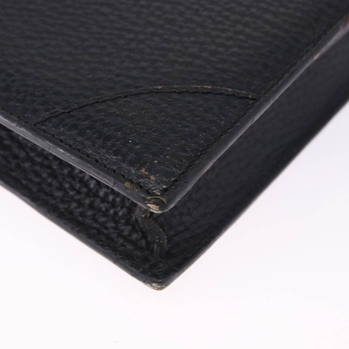 LOEWE Business Bag Leather Black Gold Tone Auth ep15399