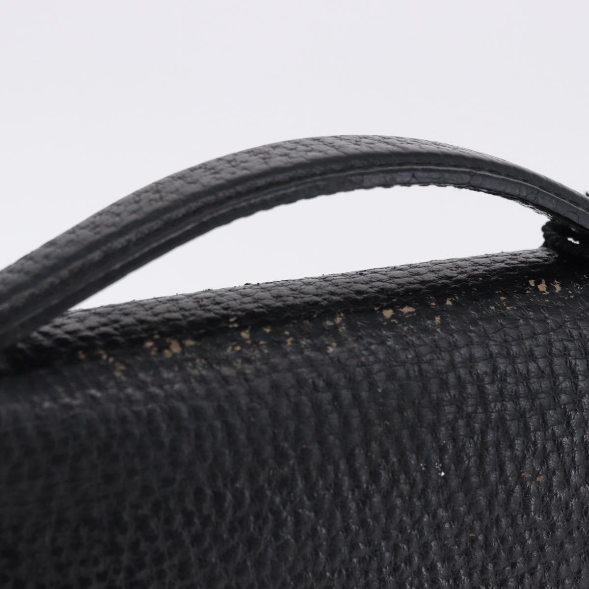 LOEWE Business Bag Leather Black Gold Tone Auth ep15399