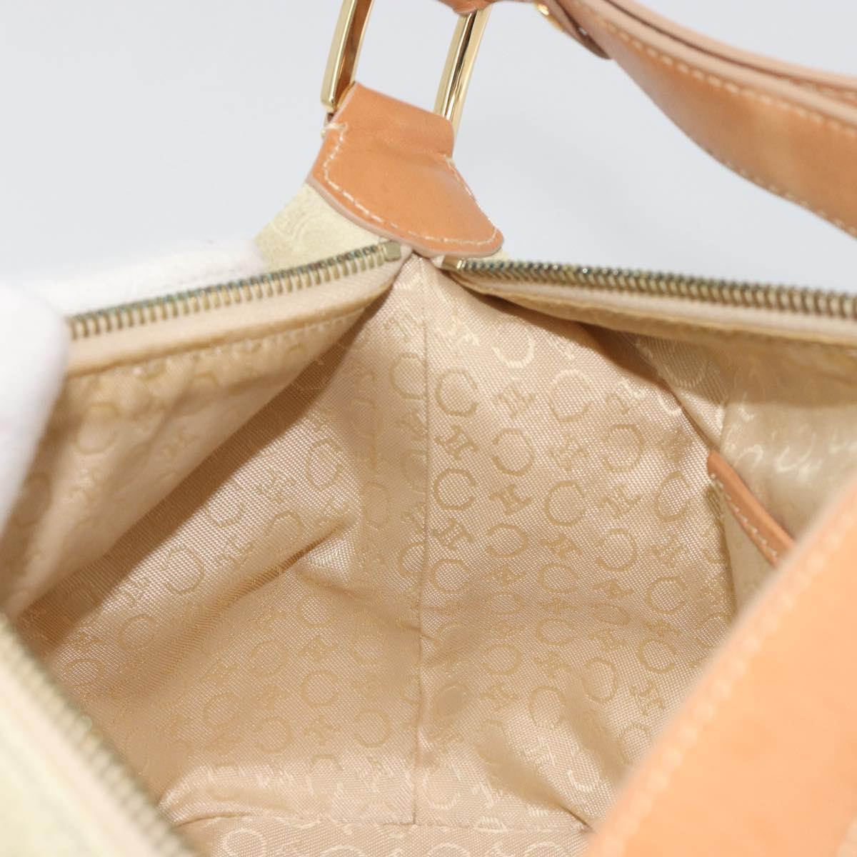 CELINE C Macadam Hand Bag Suede Beige Gold Tone Auth ep15402