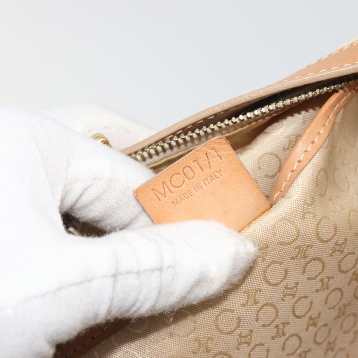 CELINE C Macadam Hand Bag Suede Beige Gold Tone Auth ep15402