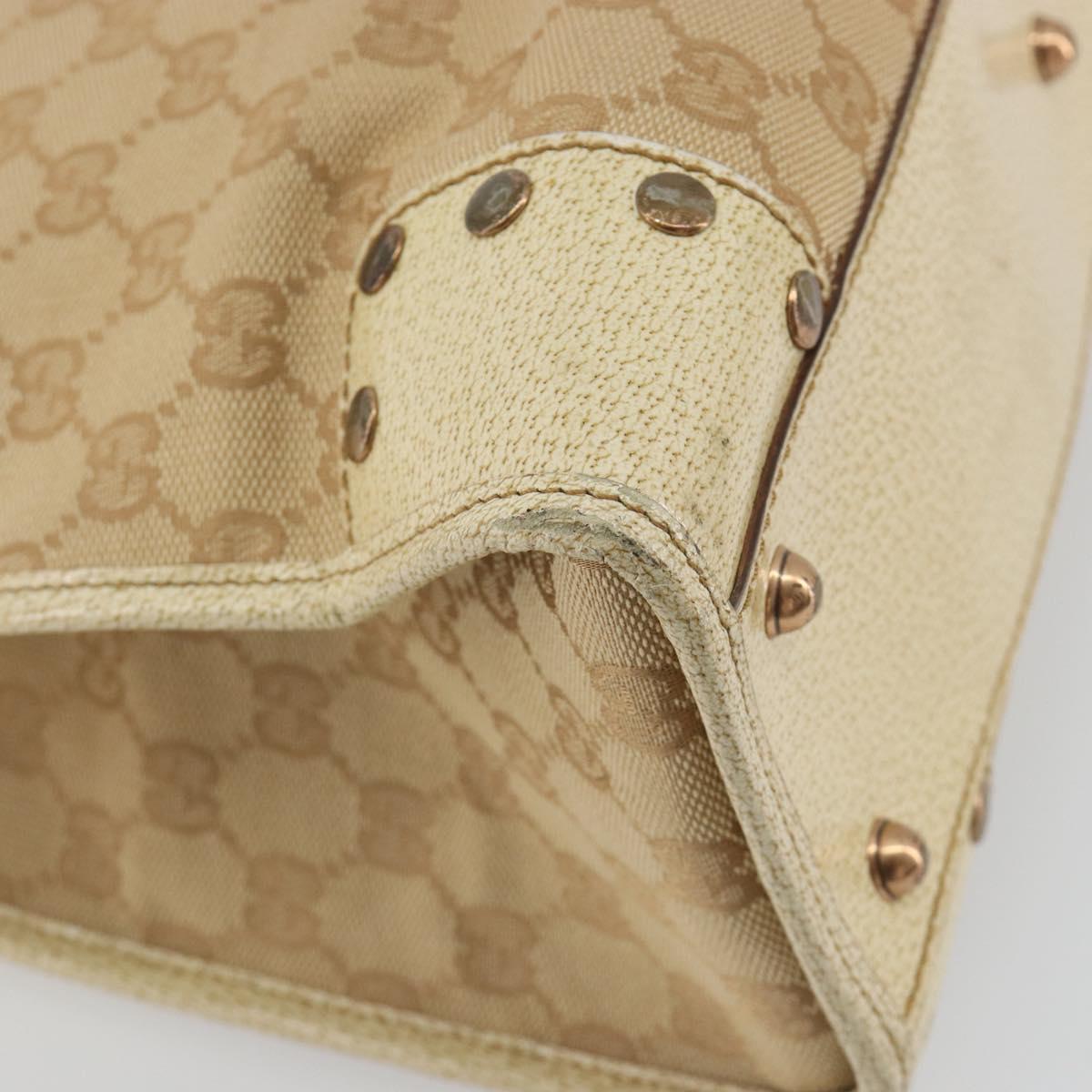 GUCCI GG Canvas Hand Bag Beige Bronze 124260 Auth ep15404