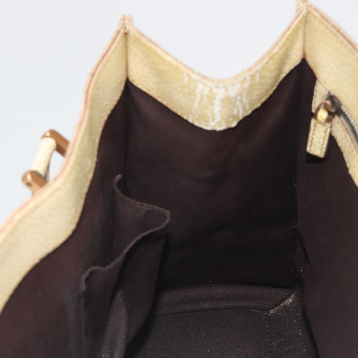 GUCCI GG Canvas Hand Bag Beige Bronze 124260 Auth ep15404