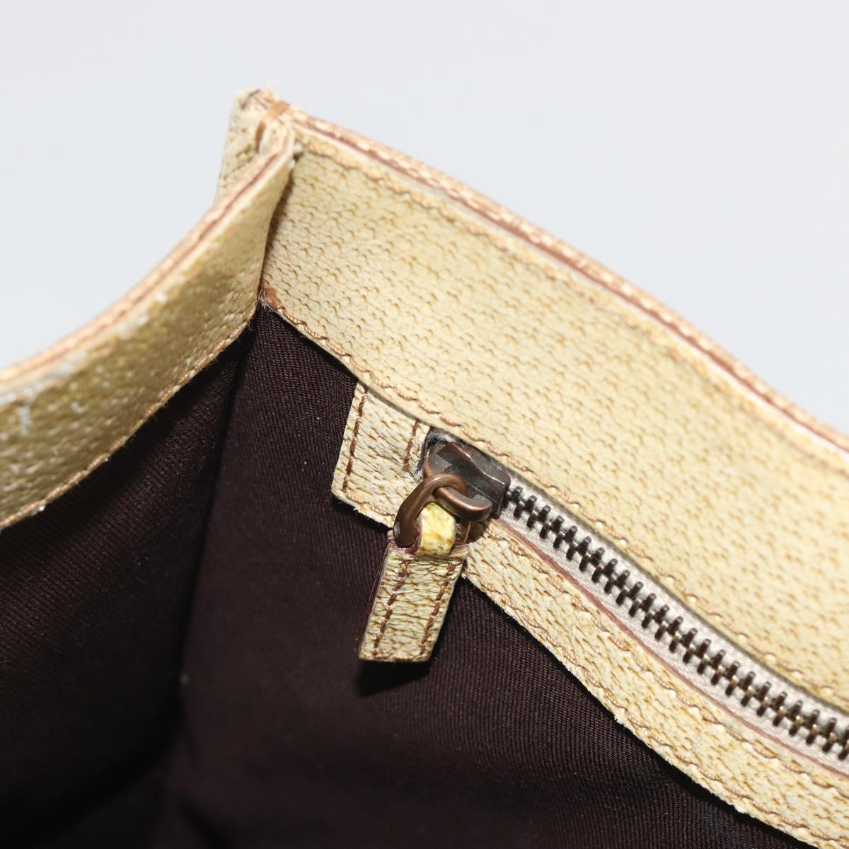 GUCCI GG Canvas Hand Bag Beige Bronze 124260 Auth ep15404