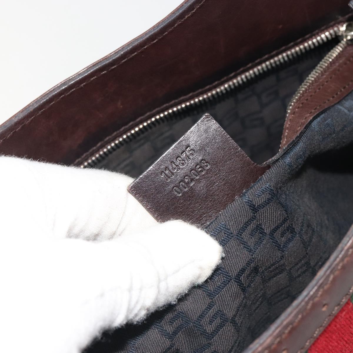 GUCCI Interlocking G Shoulder Bag Canvas Beige Silver Auth ep15409