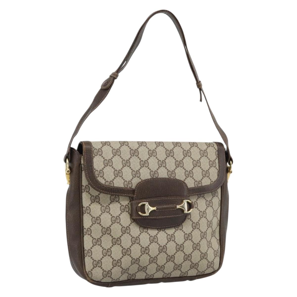 GUCCI GG Supreme Shoulder Bag PVC Leather Beige Gold 99 001 3225 Auth ep15412