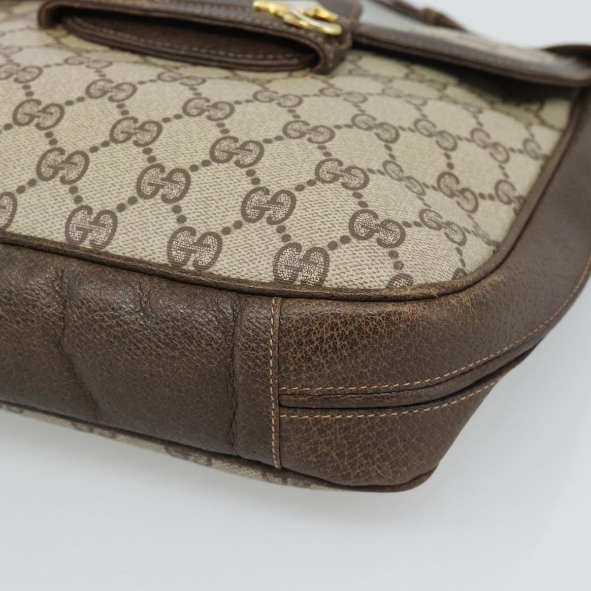 GUCCI GG Supreme Shoulder Bag PVC Leather Beige Gold 99 001 3225 Auth ep15412
