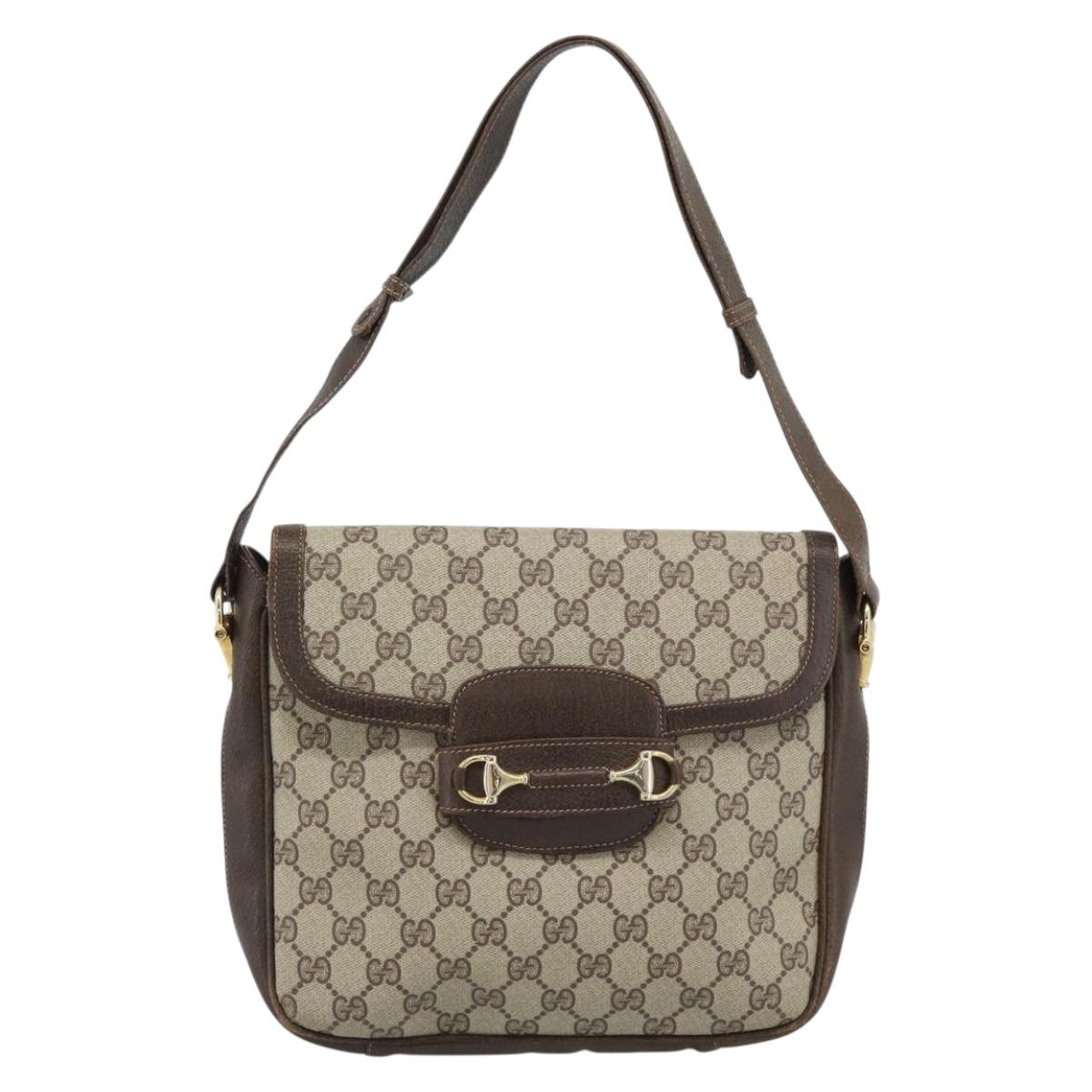 GUCCI GG Supreme Shoulder Bag PVC Leather Beige Gold 99 001 3225 Auth ep15412