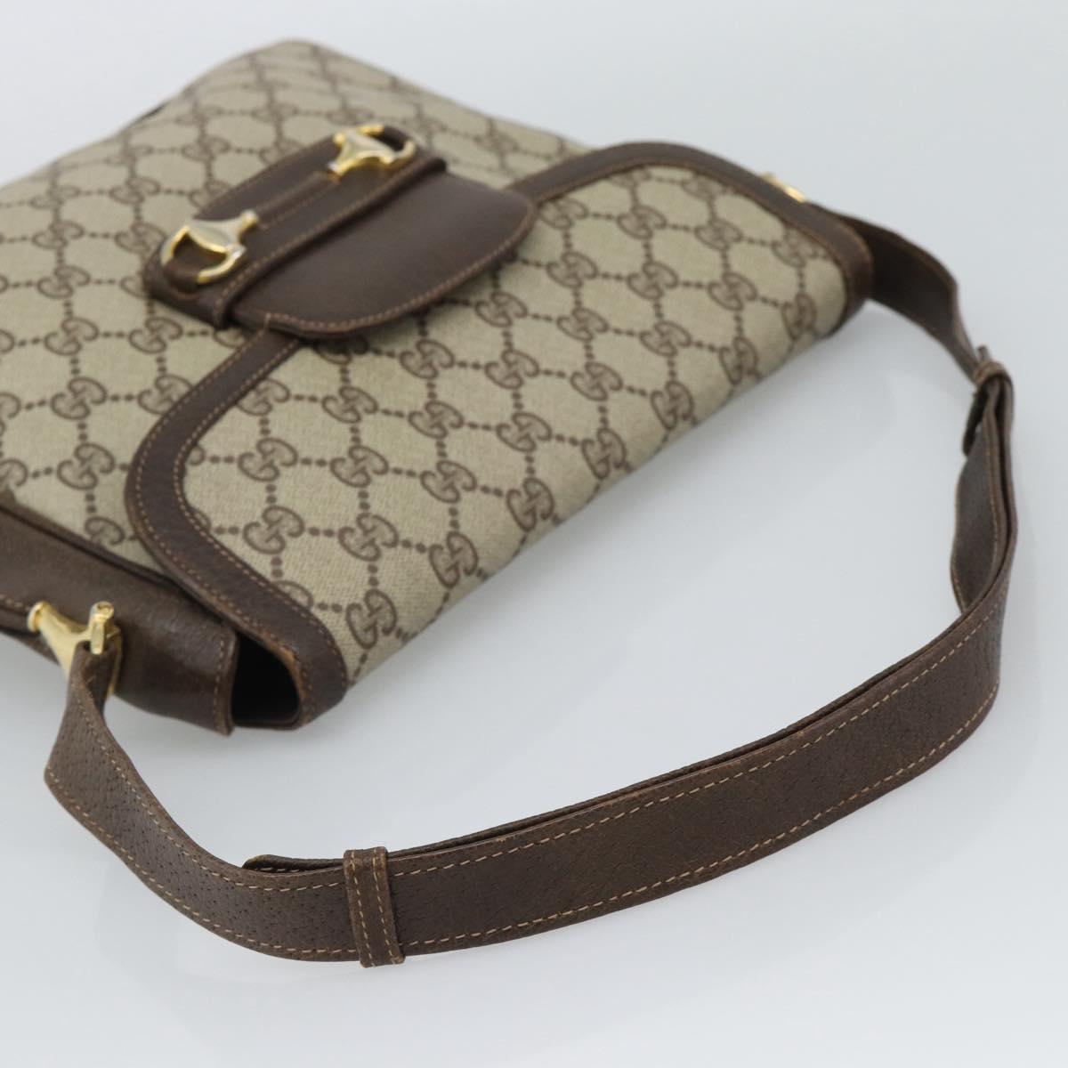 GUCCI GG Supreme Shoulder Bag PVC Leather Beige Gold 99 001 3225 Auth ep15412