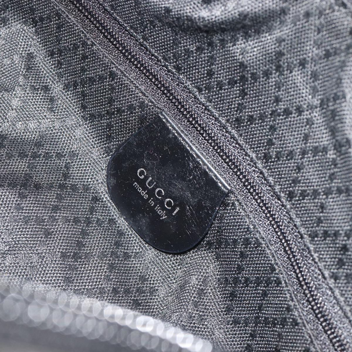GUCCI Bamboo Hand Bag Nylon Black Silver Auth ep15413
