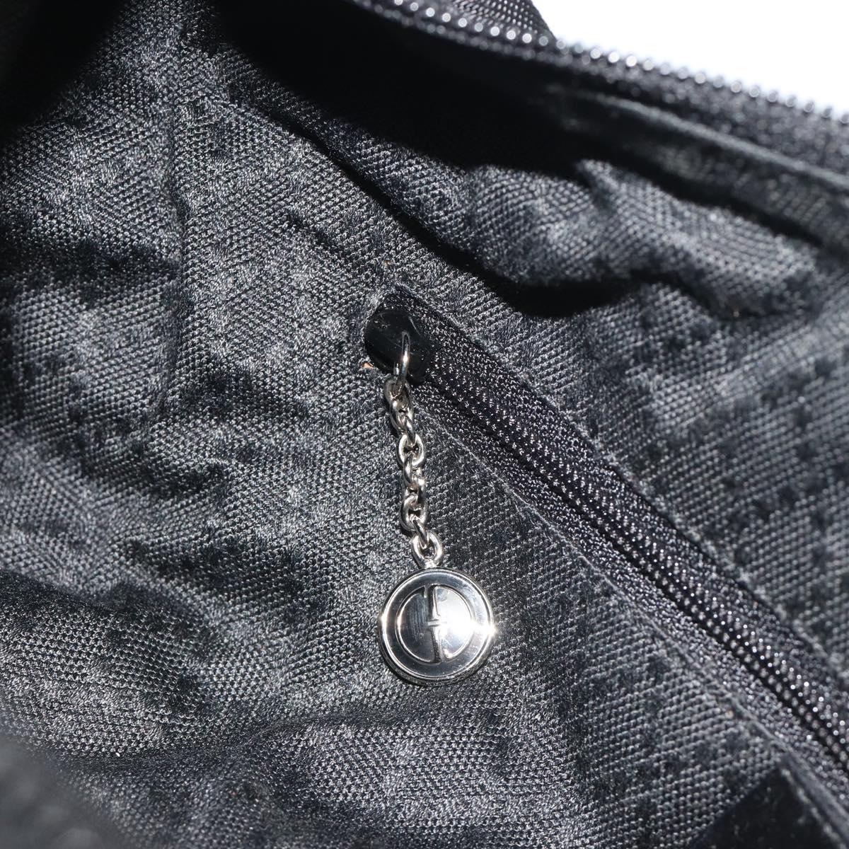 GUCCI Bamboo Hand Bag Nylon Black Silver Auth ep15413