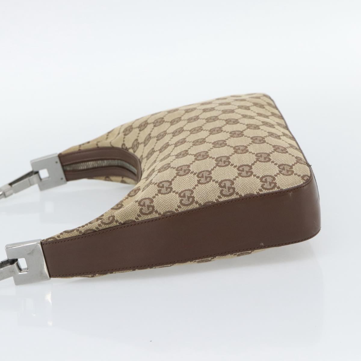 GUCCI GG Canvas Shoulder Bag Beige Silver 001 3812 Auth ep15414A