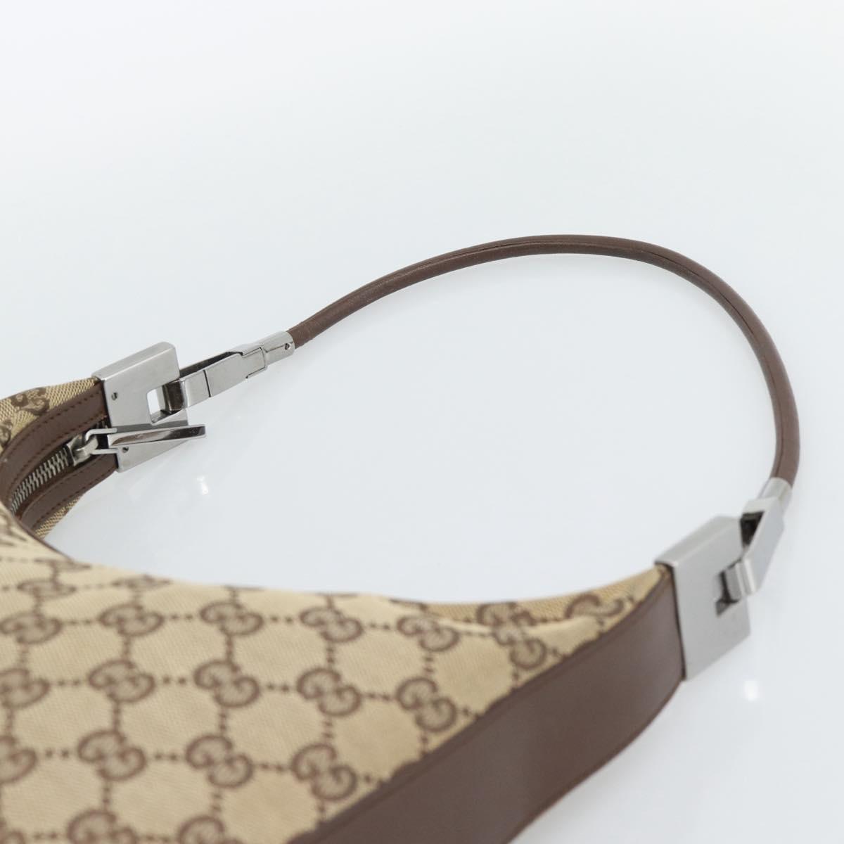 GUCCI GG Canvas Shoulder Bag Beige Silver 001 3812 Auth ep15414A