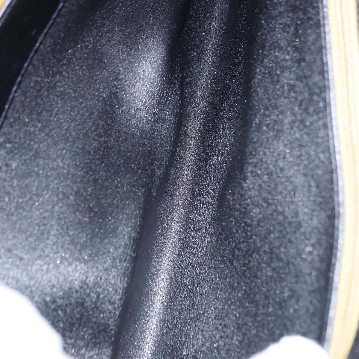 Christian Dior Shoulder Bag Leather Black Gold Tone Auth ep15419