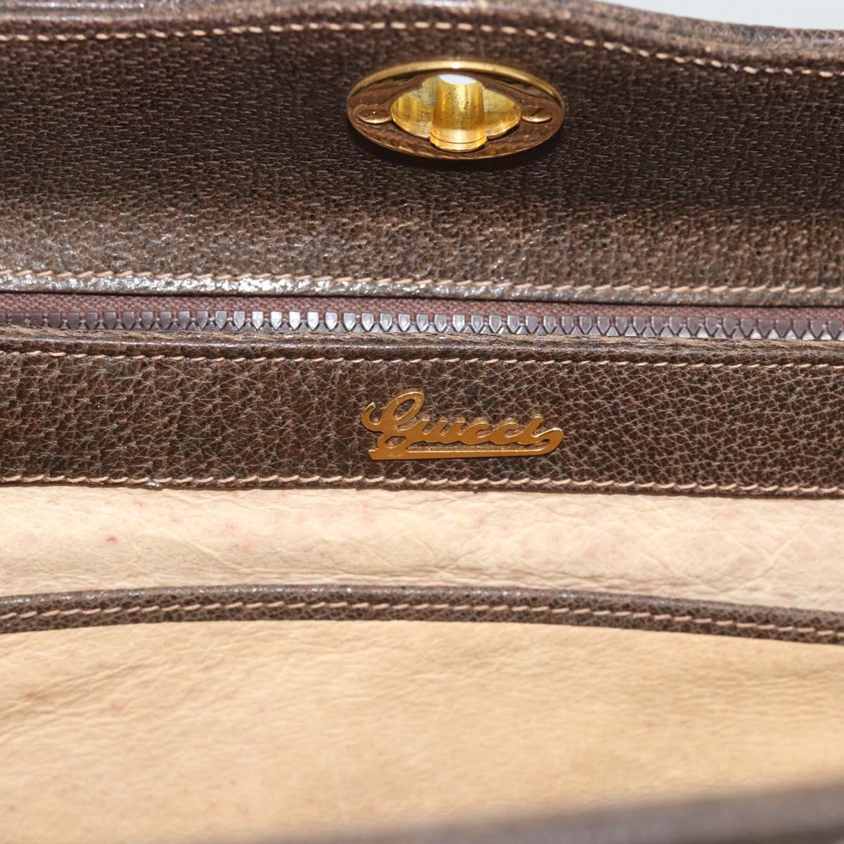 GUCCI GG Supreme Hand Bag PVC Leather Beige Gold Tone 001 085 1368 Auth ep15420