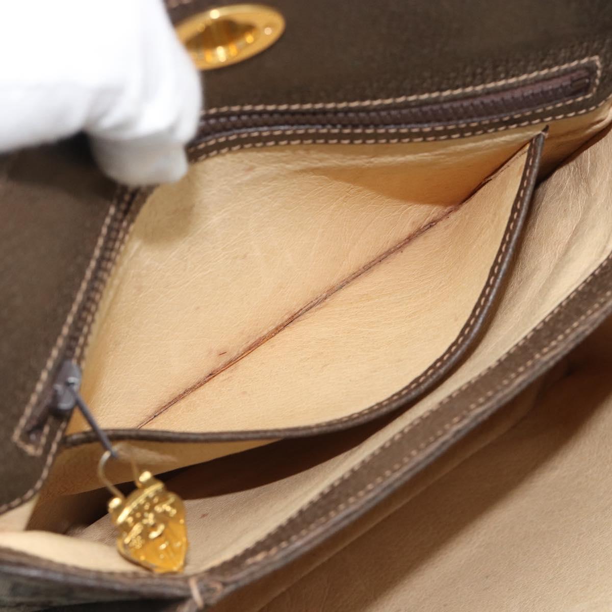 GUCCI GG Supreme Hand Bag PVC Leather Beige Gold Tone 001 085 1368 Auth ep15420